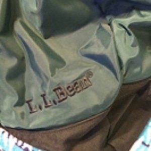 LL Bean Green Canvas Large Duffel Bag